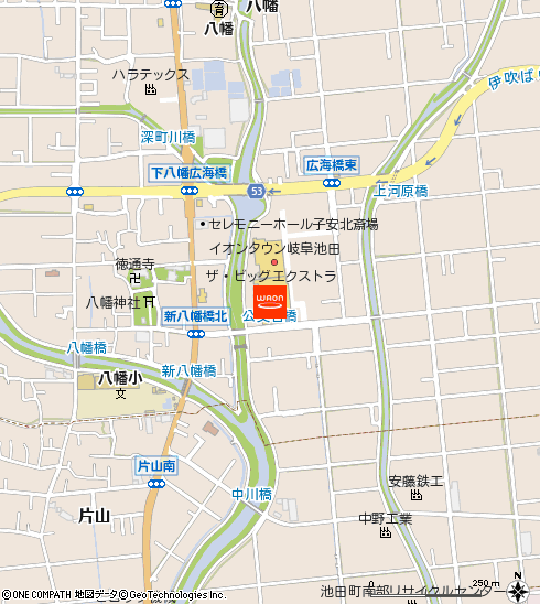 ザ・ビッグエクストラ岐阜池田店付近の地図